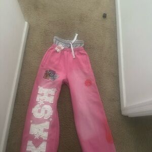 Pink Kids Joggers with Graphic Print